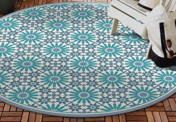 Moroccan Vinyl Rug Runner in Tile Effect Pattern for Kitchen, Hallway and Bathroom  Floors, Decorative Linoleum PVC Mat Marrakesh 